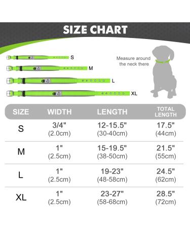Joytale Neoprene Dog Collar for Medium Dogs - Softly Padded Reflective Green - Durable Nylon Ideal for Safe Walks (1 Pack) - Buy Online on GoSupps.com