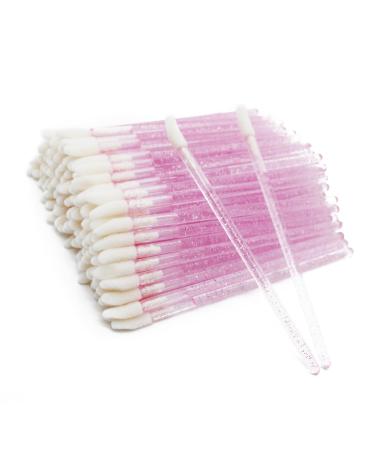 300 Pcs Disposable Lip Brush Glitter Crystal Rod Lip Gloss ApplicatorLip Scrub brush Lipstick Lip Gloss Wand Applicator Make up Tool Beauty Disposable Lip Brushes (crystal pink rod)