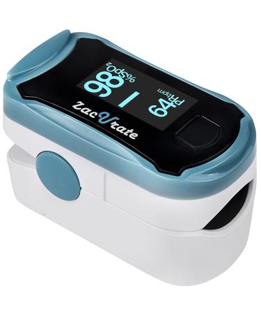 Zacurate 500G Fingertip Pulse Oximeter Blood Oxygen Saturation Monitor with batteries and lanyard (Arctic Blue)