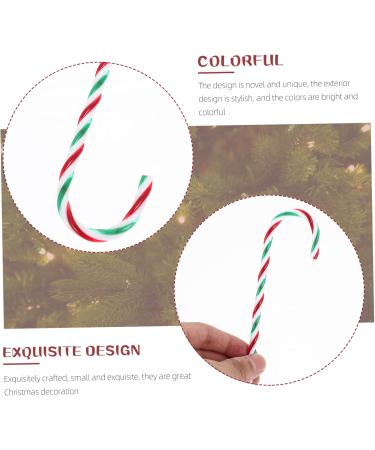 Ciieeo 30pcs Simulated Candy Cane Xmas Candy Canes Candy Crutch Christmas Pendant Sugar Candy Canes Plastic White Green Red 15X4cm - Buy Online on GoSupps.com