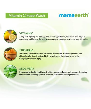 MAMAEARTH Vitamin C Face Wash | Illuminate & Exfoliate Skin | Gentle Turmeric Formula | Sulfate & Paraben Free | 8.45 Fl Oz (250ml - Buy Online on GoSupps.com