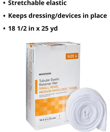 McKesson Tubular Elastic Retainer Net Dressing - Small Head/Medium Shoulder/Thigh - Size 6 - 18.5 x 25 yd - Non-Sterile - 1 Pack - Buy Online on GoSupps.com