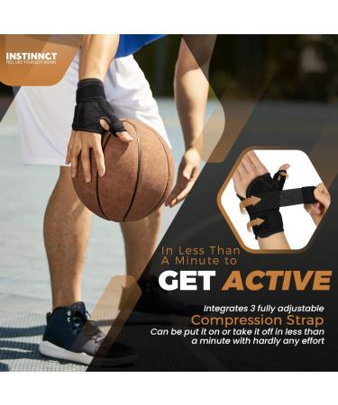 INSTINNCT Copper Infused Thumb Brace Support | CMC Thumb Brace Spica Splint for Pain Relief | Reversible Thumb & Wrist Support | Universal Size Graphite - One Size - Buy Online on GoSupps.com