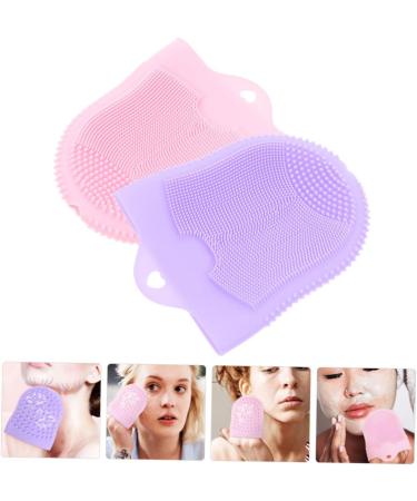 OHPHCALL 2Pcs silicone scrubber for face detergent care brush washbasin cleasing milk massage household silicone cleaning brush silicone exfoliating pad blackhead scrubber tool - Buy Online on GoSupps.com