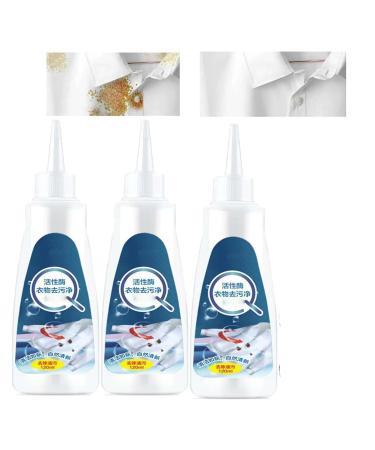 Shed Muller Stain Remover Shedmuller Stain Remover Active Enzyme Laundry Stain Remover Stubborn Stains Cleaner Clothes Oil Stain Remover (White 3PC)