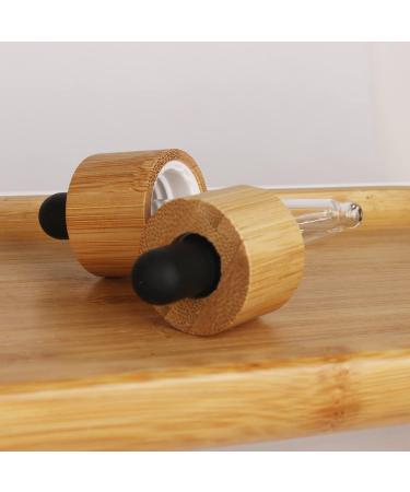 Cosidea 6 Pack 30ml Military Glass Bottles with Bamboo Drip Lid - Ideal for Serums Essential Oils & DIY Cosmetics - Perfect Travel Perfume Dripping Bottles with Pipette - Buy Online on GoSupps.com