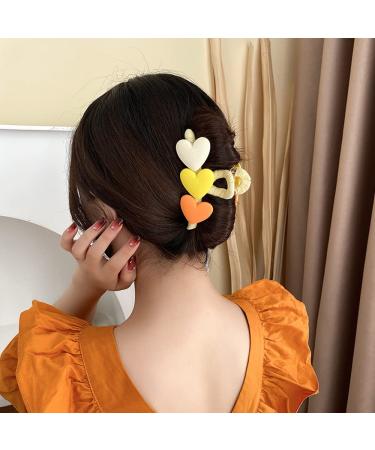 3-Pack Sweet Heart Acrylic Hair Claws - Matte Jaw Clips for Thick Hair | Hair Accessories for Women and Girls - Buy Online on GoSupps.com