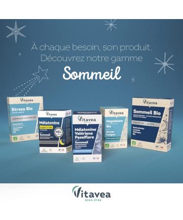 Vitavea Melatonin 1.9 mg - High Dosed - Adult Sleep Supplement - Sleep - Jet Lag - 60 Tablets - Cure 2 Months - Made in France - Buy Online on GoSupps.com