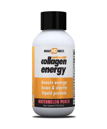 HEALTH DIRECT - AminoSculpt Collagen Energy - Liquid Collagen for Hydration Circulation Energy - Vitamin B12 Electrolytes L-Citrulline Amla - Watermelon Punch - 12 Pack (Fl Oz) 12 Servings 2 Fl Oz