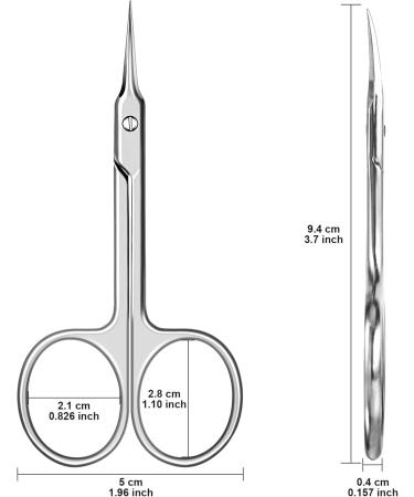 Sandalfon Scissors Extra Sharp Curved Nails Stainless Steel Cuticle Scissors Beauty Scissors for Eyebrows Nails Facial Hair Mustache Nose Hair - Buy Online on GoSupps.com