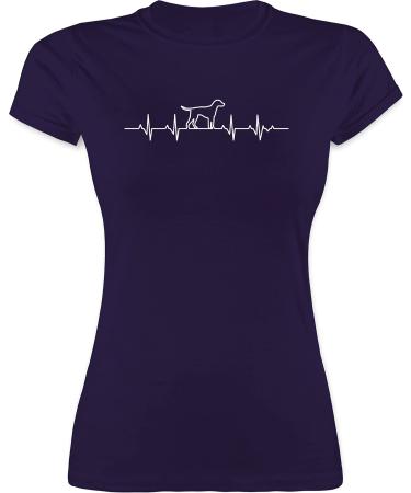 Shirtracer - Shirt Women - Gift for Dog Owners - Heartbeat Dog 09 Purple XL
