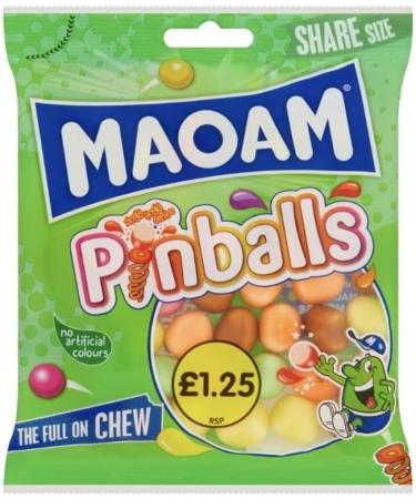 Maoam Pinballs 4 x 140g Share Size Bags - Fruit & Cola Flavour Chewy Sweets Candy Multipack Bulk - Buy Online on GoSupps.com