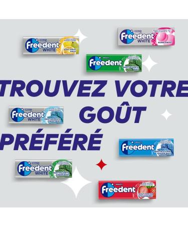 FREEDENT White Bubble Chewing Gum Sugar Free Mint 5 Packs of 10 Dragees 70 g - Buy Online on GoSupps.com