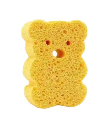 Baby Sponge for Bathing - Soft Baby Body Wash Scrubber Wood Pulp Sponge - Cute Shower Brush Dead Skin Remover Bath Rub Shower Sponge Bath Supplies for Deep Cleansing Orange