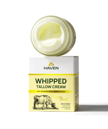 HAVEN Beef Tallow Cream Whipped Nourishing Moisturizer for Face & Body Natural Hydration Skincare Balm Non-Greasy Daily Use - Buy Online on GoSupps.com