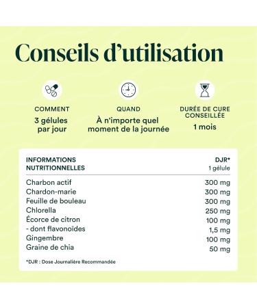 NOVOMA Organic Detox Formula Liver Purification & Digestion With Activated Carbon Milk Thistle Chlorella & Ginger 1 Month Cure 90 Capsules Vegan Made in France - Buy Online on GoSupps.com