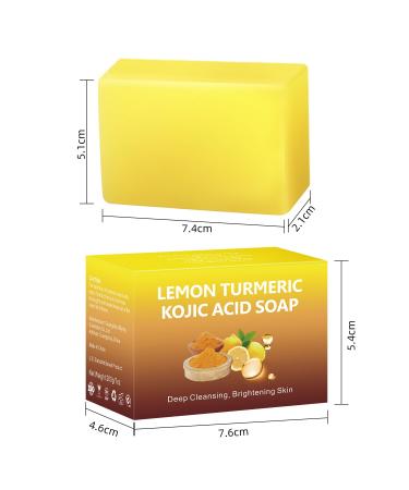 IREV Lemon Turmeric Kojic Acid Soap - Exfoliating & Cleansing Bar for Dark Spots Acne Face & Body - 200g/7OZ - Buy Online on GoSupps.com