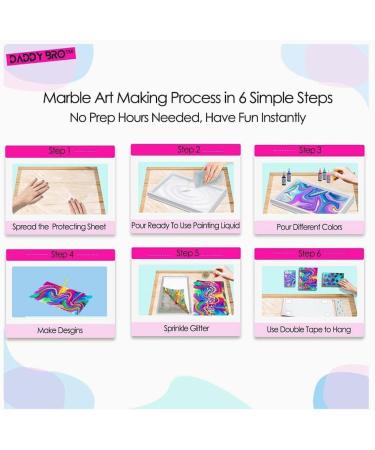 DADDY BRO Marble Painting Kit - Arts and Crafts for Ages 6-12 | Best Tween Paint Gift for Kids 4-10 | Marbling Paint Art Set - Buy Online on GoSupps.com