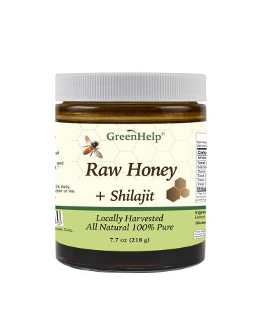 Green Help Raw Honey with Shilajit 100% Natural Honey Infused with Shilajit Supports Energy Vitality & Overall Wellness Rich in Antioxidants & Nutrients No Artificial Additives Made in the USA - 7.7 Fl. Oz.