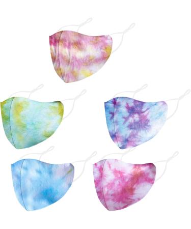 ZQP 5PCS Cotton Face M sc Bandanas with Tie-dye Printing Face Bandanas for Adults Reusable/Washable - Buy Online on GoSupps.com