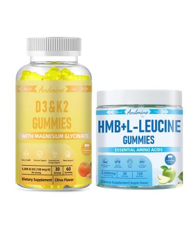 HMB and L-Leucine Gummies & Vitamin D3 K2 Magnesium Gummies