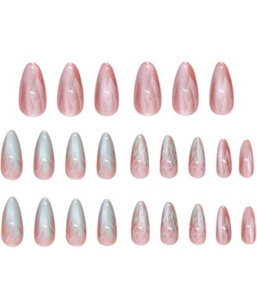 Dyeulget Fake Nails | Ombre False Nails Cat Eye Press On Nails Almond Fake Nails 12 Sizes For Woman Manicure Girl - Buy Online on GoSupps.com