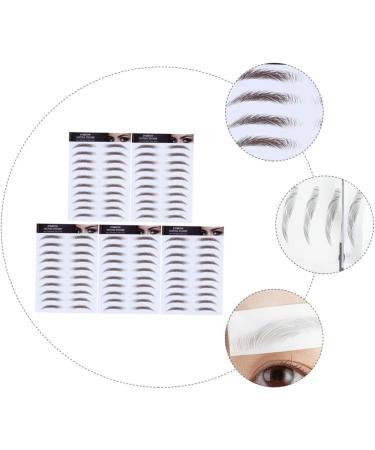 Angoily 5pcs Eyebrow Stickers False Eyebrow Hair-like Eyebrows Stickers 6 Stickers Water Proof 21x15cm Brown - Buy Online on GoSupps.com