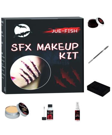 Sfx Makeup Kit Scary Face Makeup Kit Fake Wound Scar Wax Stage Fake Blood Fake Wound Professional Makeup Palette for Art  Theater  Halloween  Parties and Cosplay