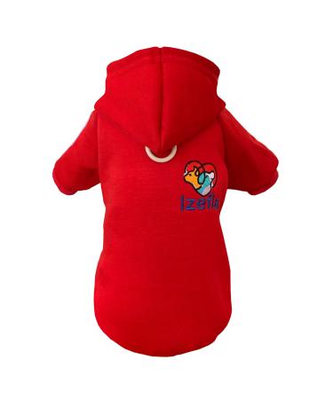 Izefia dog hoodie dog hoodies clothing fleece dog sweater winter sweatshirt warm cotton loop basic dog hoodie for little dog puppy cat red xs xs red