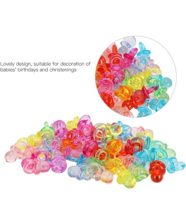 Pack of 100 Acrylic Pacifiers - Soothing Mini Color Toys for Baby Baptism - Transparent Mixed Colors - Perfect for International Shipping - Buy Online on GoSupps.com