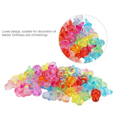 Mini Decorative Pacifier Set - 100 Acrylic Pacifiers for Parties Baptism & Baby Toys - Colorful Decorations - Buy Online on GoSupps.com