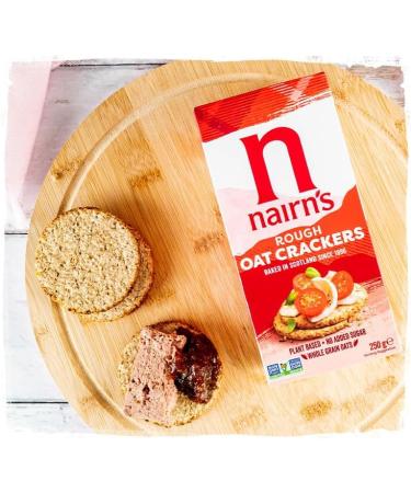 Nairn s Roughly Milled Oat Crackers | Made with Whole Grain Oats | High Fibre | Plant-Based | Vegan & Non-GMO | No Added Sugar | No Artificial Colours Flavours or Preservatives | 250g (4-Pack) - Buy Online on GoSupps.com