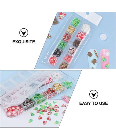 minkissy 2 Boxes Christmas Nail Art Ornaments Christmas Nail Art Sequins Nail Clay Decals Manicure Adornments Toenail Stickers Christmas Nail Art Glitter 3d Soft Pottery Polymer Clay Flash 13x5.3cm As Shown - Buy Online on GoSupps.com