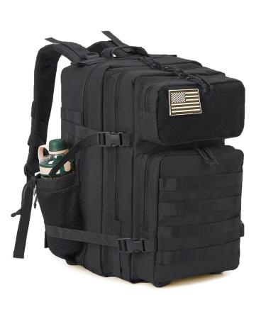 QT&QY Military Tactical Backpacks For Men Molle Daypack 35L/45L Large 3 Day Bug Out Bag Hiking Rucksack With Bottle Holder 45l 1.0 Black
