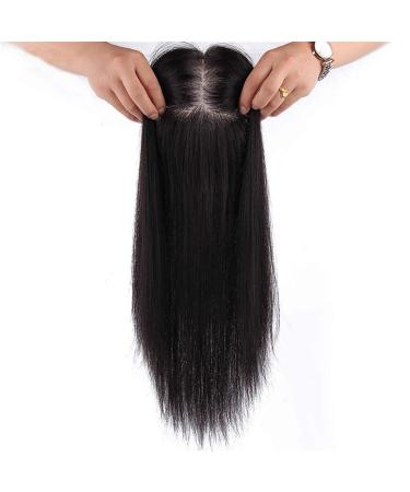 Real Hair Topper for Women - 14x14 cm Silk Topper with Clip-In Closure for Thin Hair - Off Black (40.6 cm) - Buy Online on GoSupps.com