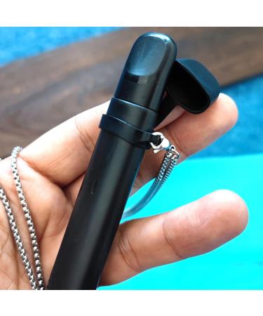 SOUTHJIELING 80cm Anti-Lost Metal Necklace | Yueke Relax Non-Slip Square Bead | Stainless Steel Chain - Black | International Shipping - Buy Online on GoSupps.com