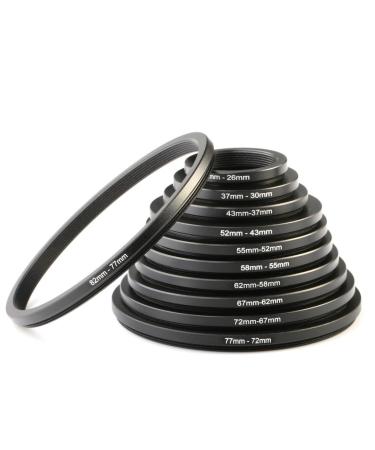 K&F Concept 11 Pieces Step Down Filter Adapter Rings Set, Metal Step Down Filter Adapter Ring Kit 43-37mm 52-43mm 55-52mm 58-55mm 62-58mm 67-62mm 72-67mm 77-72mm 82-77mm for Camera Lens - Buy Online on GoSupps.com