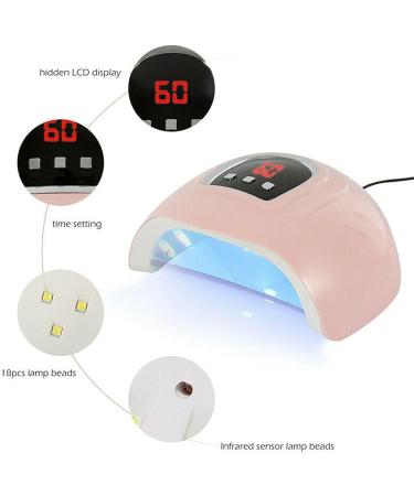 54W Pro Nail Polish Dryer Lamp - LED Gel Acrylic Curing Light with Timer | Fast Drying Manicure Tool - Buy Online on GoSupps.com