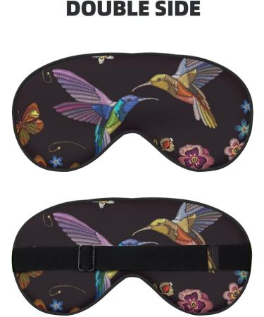 Shop Hummingbird Print Sleep Eye Mask - Soft Eyeshade Blindfold for Travel & Night Sleeping - Buy Online on GoSupps.com