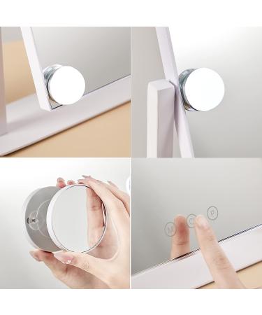 Hollywood Vanity Mirror with Lights - 12 Dimmable Bulbs, Three Color Modes, 5X Magnification, Smart Touch Control - White Gift Box - Buy Online on GoSupps.com