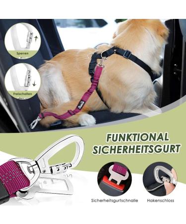 Eyin Dog Harness with Seat Belt for Car - Adjustable & Breathable (Pink L) | 2 Carabin Hooks Safe for Children & Pets Ideal for Trunk Use - Buy Online on GoSupps.com