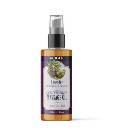 Badger Company Aromatherapy Massage Oil Lavender with Bergamot & Balsam Fir 4 fl oz (118 ml)