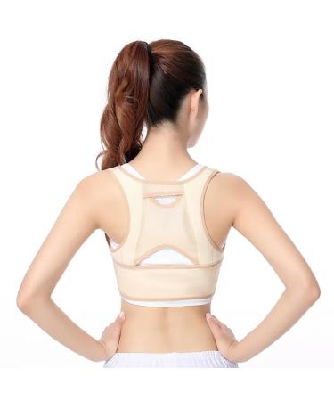Posture Corrector Adjustable Back Fracture Support Men Women Back Clavicle Spine Shoulder Correction Beige M