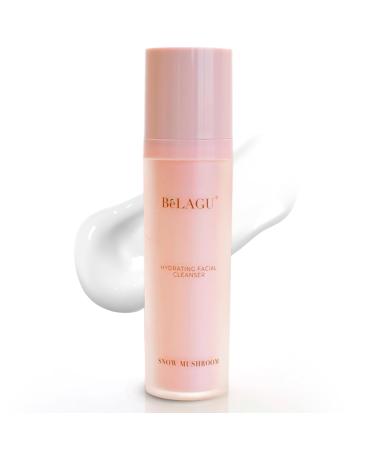 BeLAGU Hydrating Facial Cleanser with Squalane - Gentle Water Based Cleanser and Face Wash for Sensitive Dry or Oily Skin - Natural Daily Cleansing to Hydrate and Calm Clean Balanced Skin - 4.1 fl oz