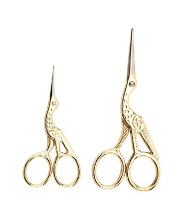 Acronde 2PCS Vintage Stork Shape Sewing Scissors Stainless Steel Tailor Scissors Sharp Sewing Shears for Embroidery, Sewing, Craft, Art Work & Everyday Use (Gold) - Buy Online on GoSupps.com