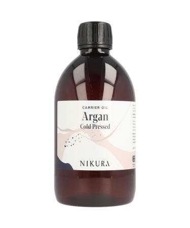 Nikura Argan Oil Cold Pressed - 500ml | For Skin Hair Care Soap Making Body and Face | Moisturising Hydrating & Nourishing | Vegan & UK Made | BPA Free Argan Oil 500 ml (Pack of 1)