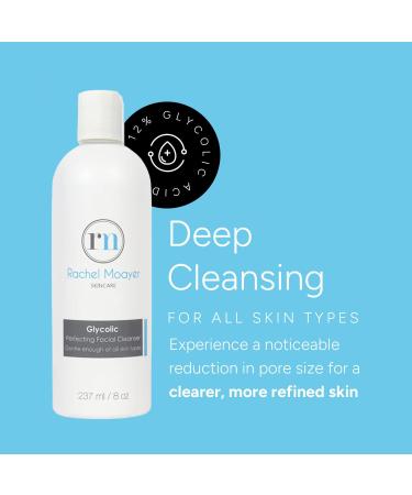 Rachel Moayer Glycolic Perfecting Facial Cleanser - Exfoliating Face Wash with 12% Glycolic Acid for Acne Prevention Suitable for All Skin Types Gentle Daily Cleansing for Men & Women - Buy Online on GoSupps.com