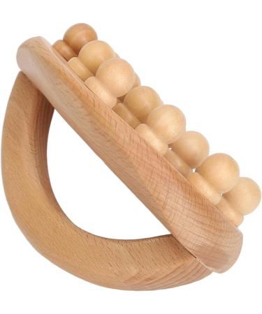 Hand-Held Wooden Body Massage Brush with Smoothing Pearls - Meridian Gua Sha Device for Muscle Relaxation | International Shipping - Buy Online on GoSupps.com