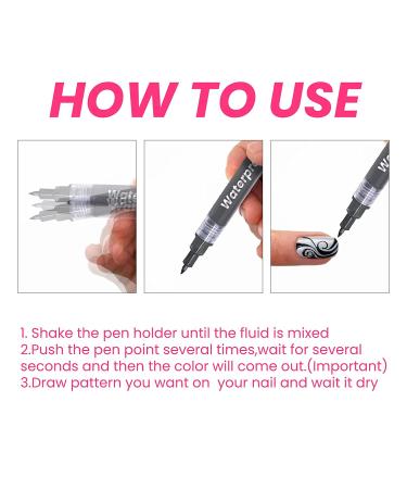 Hearnfox Nail Art Pen 3D Graffiti Drawing Dotting Paint Waterproof Polish Marker DIY Decor - Blue - Buy Online on GoSupps.com