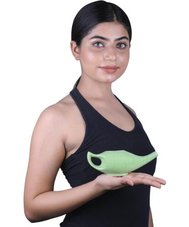 HealthGoodsIn Premium Handcrafted Ceramic Neti Pot - Freckle Pattern Green - Buy Online on GoSupps.com